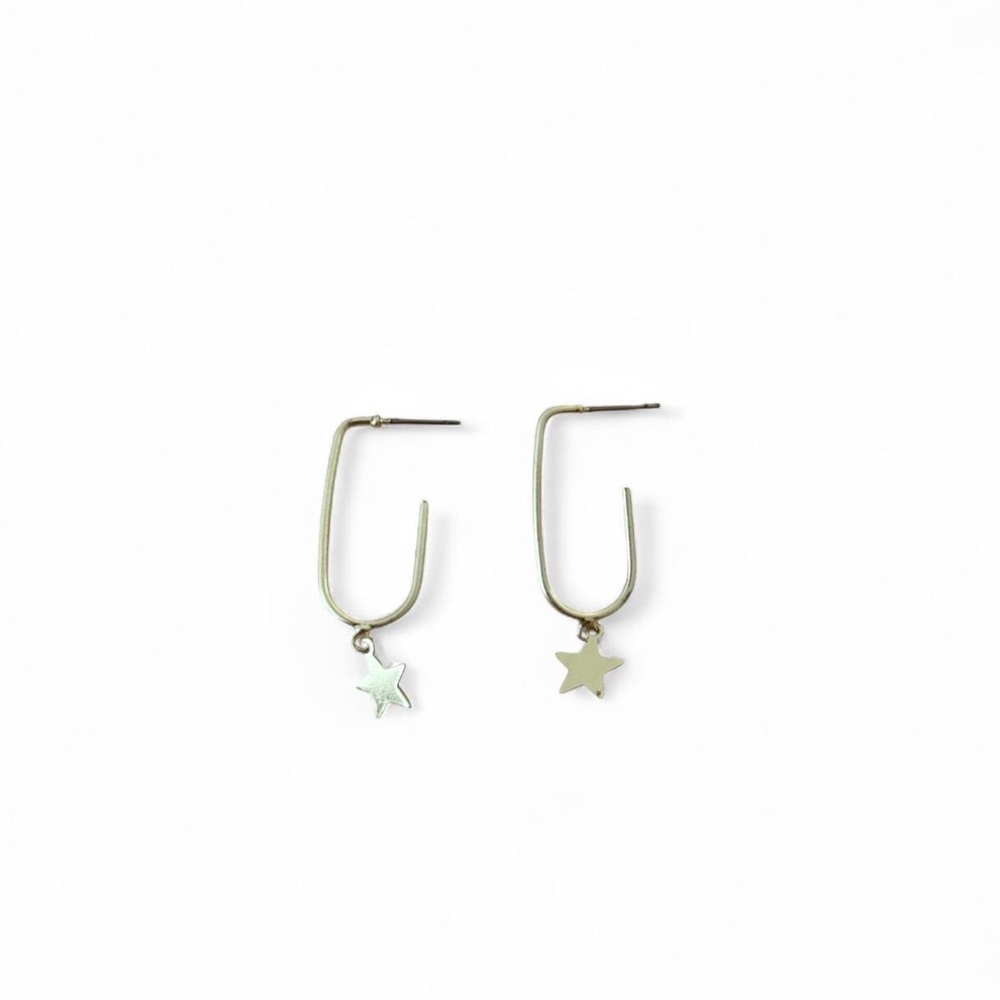 Gold Star Dangle Earrings